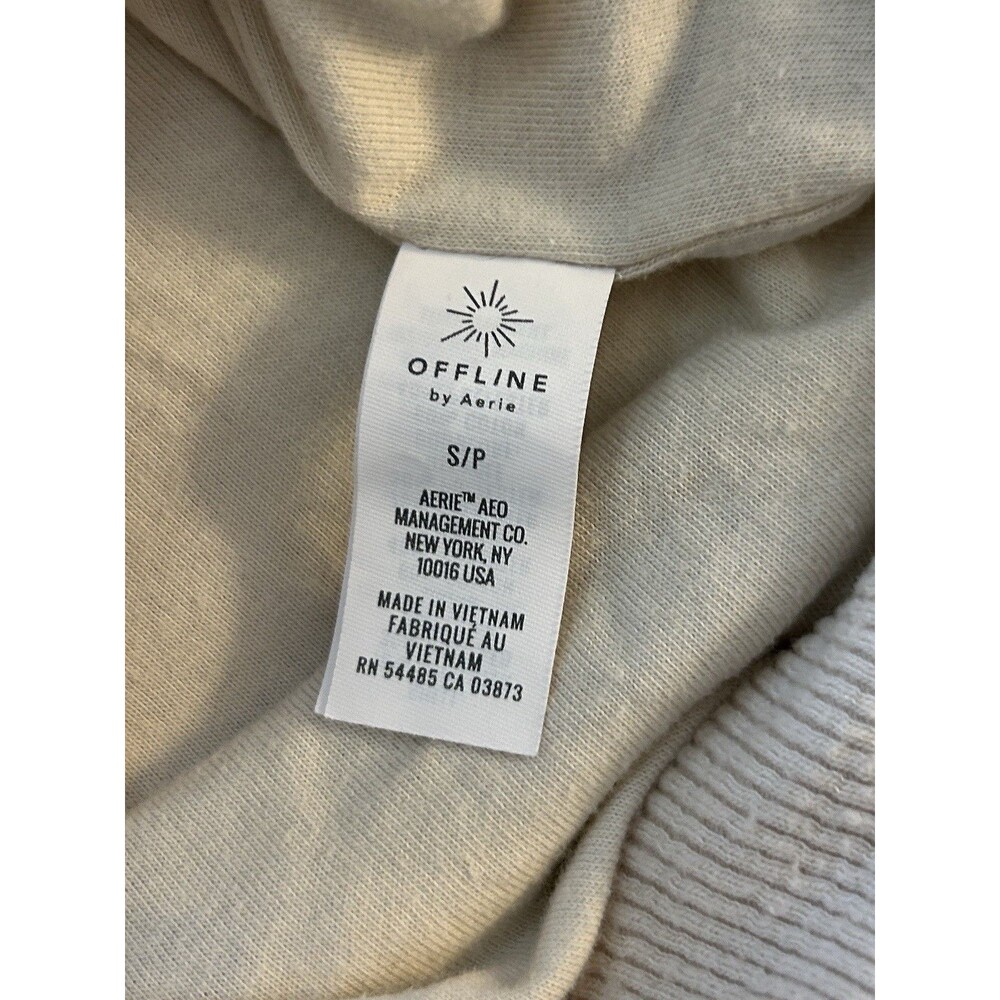 Offline Aerie Womens Sweater Small Hoodie Zip Up Sherpa Cozy Cream Teddy Chunky - Picture 12 of 14